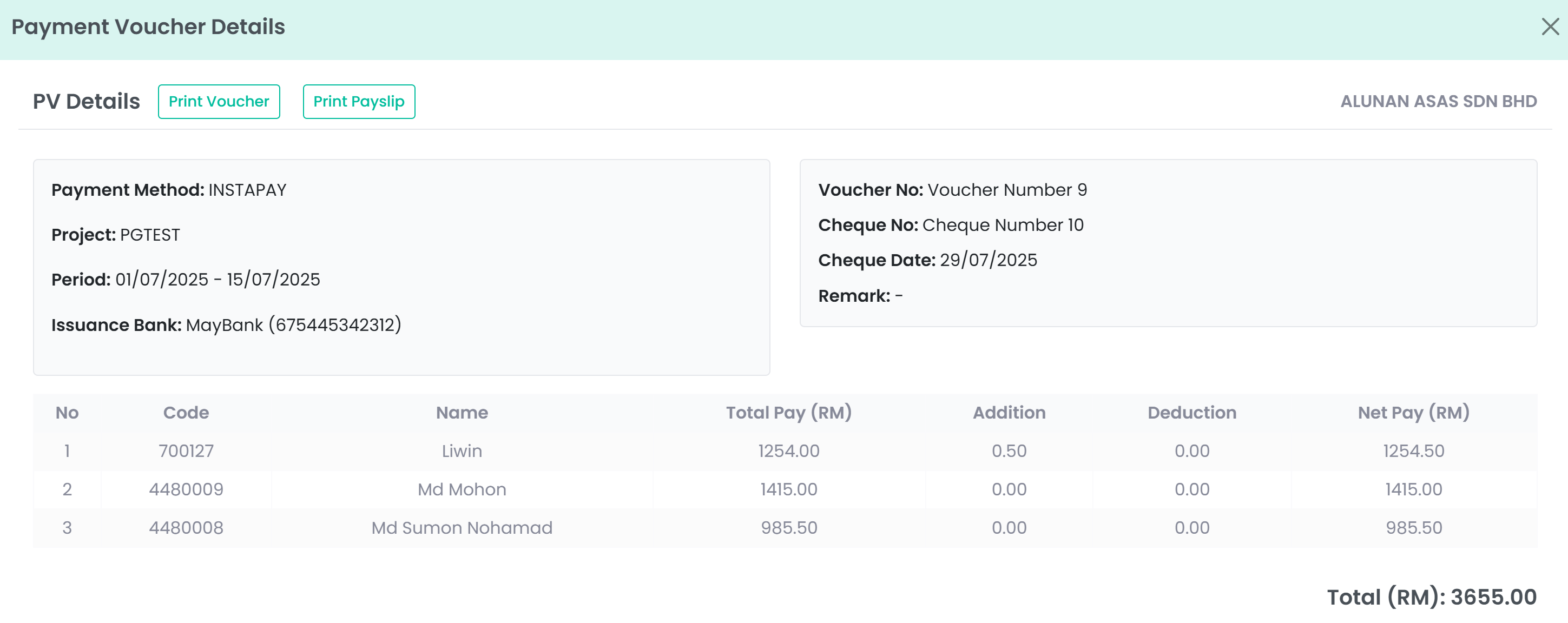 Payroll & payslips